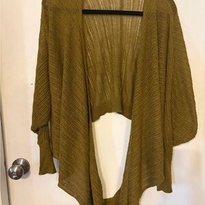 Jennifer Lopez Mustard Open-Front Sweater